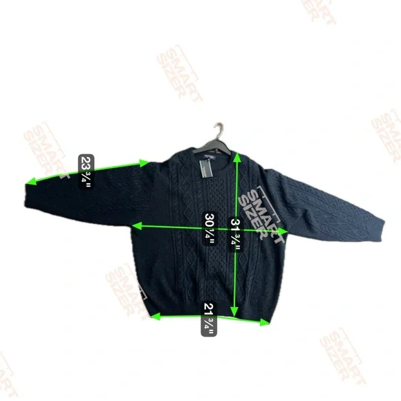 NWT Roundtree & Yorke 4X 4XL Navy Wool Blend Fisherman Style Sweater - Picture 5 of 7